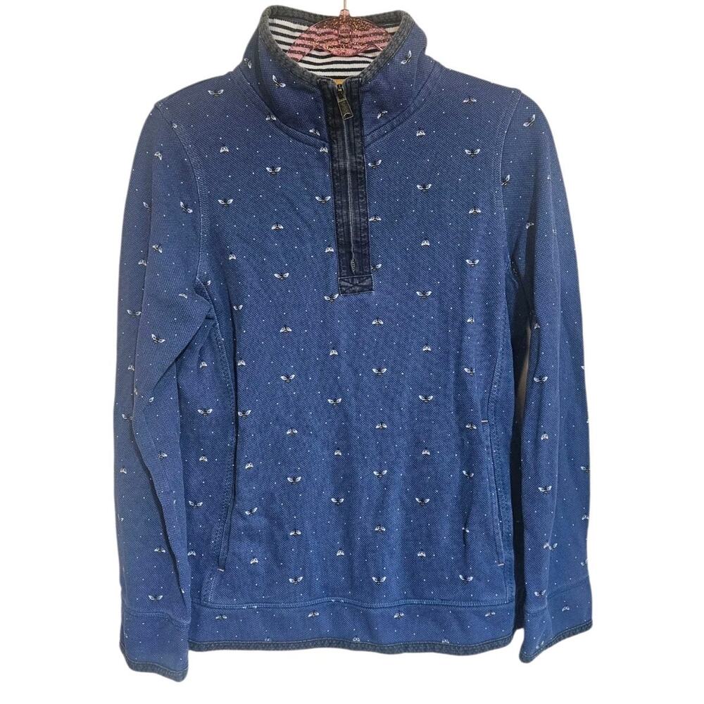 Fat Face The Arlie Navy Bumble Bee Womens 3/4 Zip Pullover US 6